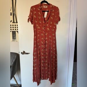 Urban Outfitters a-line button midi dress